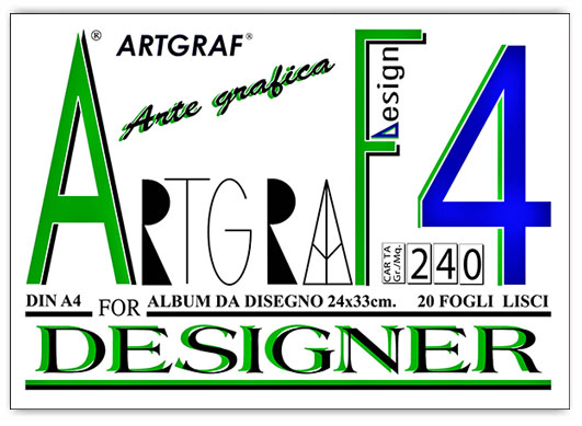 ARTGRAF 20 Fogli Album da Disegno Ruvido 24X33 120 gr
