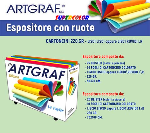 Espositori cartoncini colorati