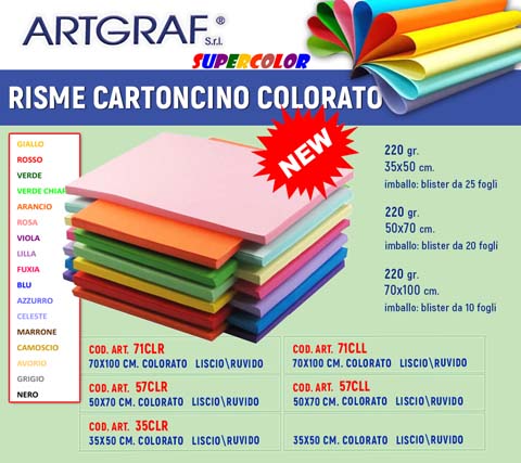 Risme cartoncini colorati