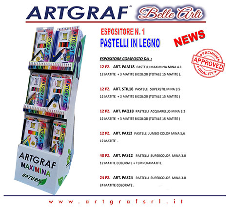 Pastelli in legno espositore 1